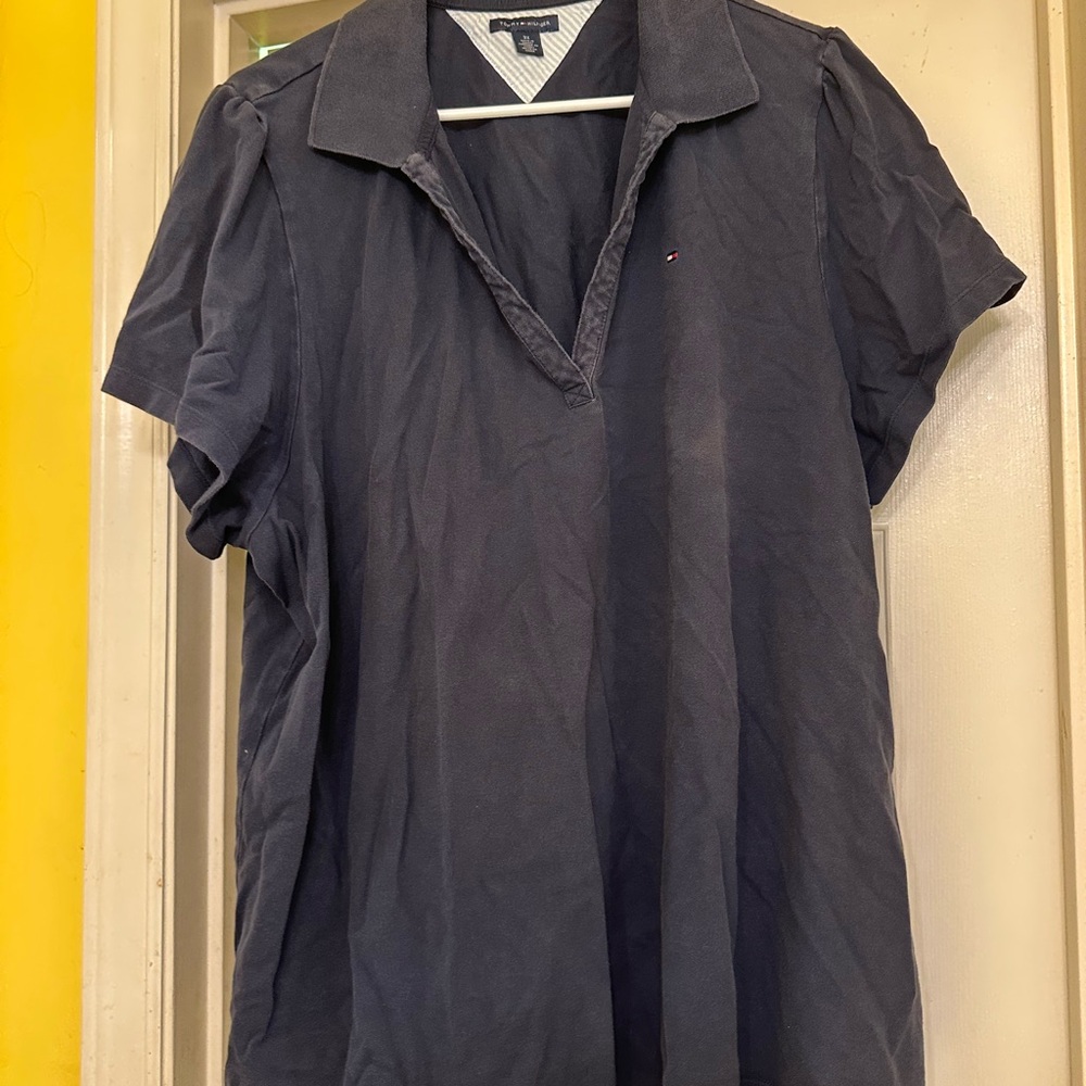 Tommy Hilfiger Dark Blue Collared Shirt